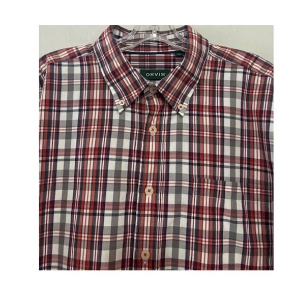 Orvis Button Down Shirt Casual Long Sleeve Plaid XL Active Fit - Picture 4 of 6